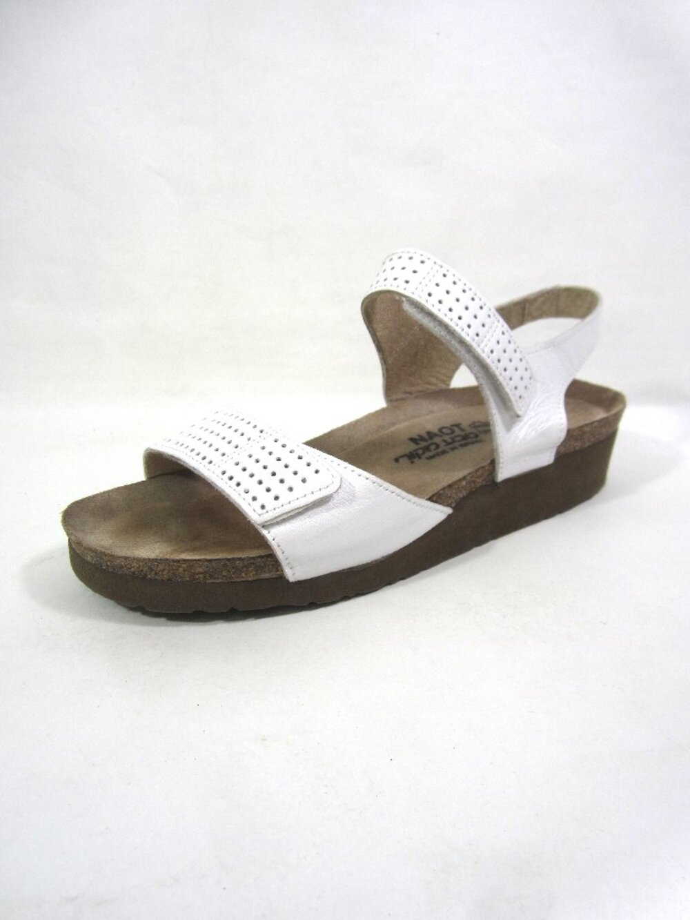 Naot EUC Vivian Size 37 US 6 White Wedge Sandals Hook & Loop Straps